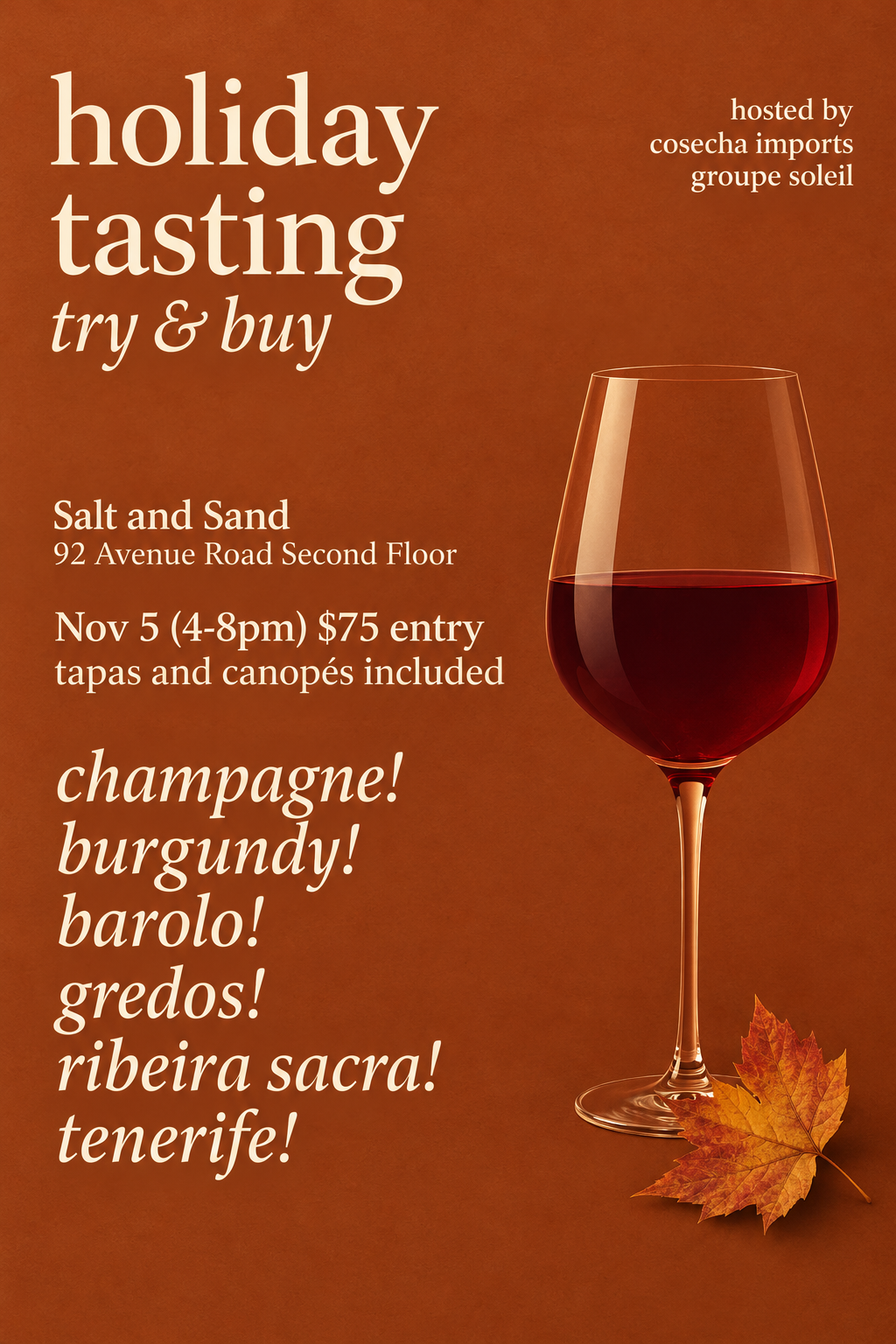 An event for tasting great wines in Toronto