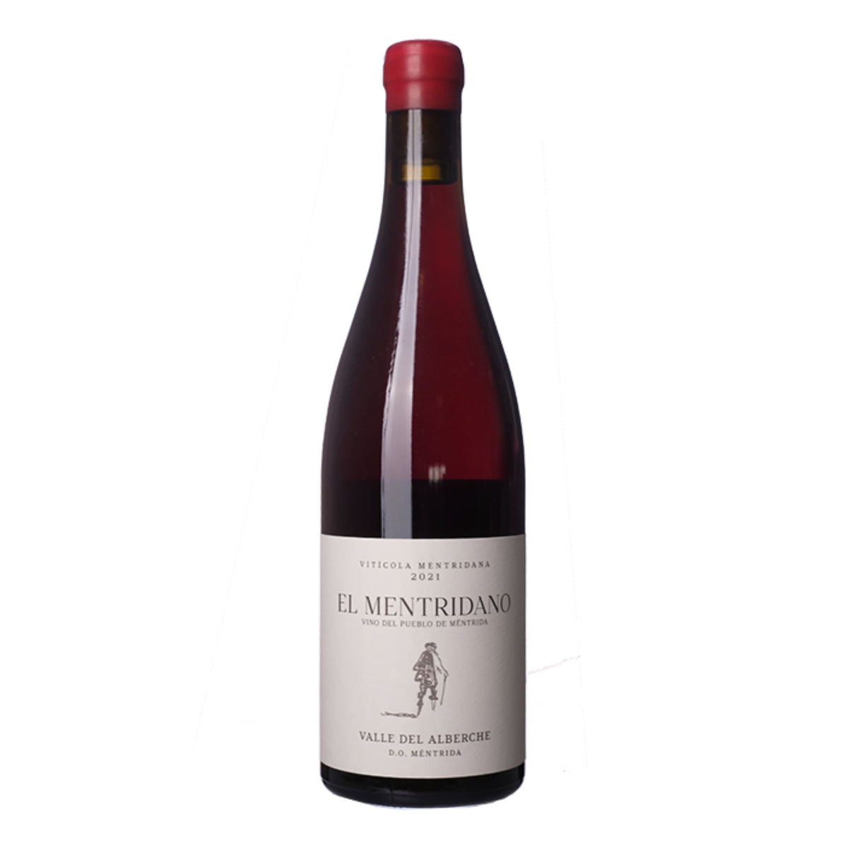 A bottle of red wine with a label of 'EL MENTRIDIANO', and the name 'UVAS DE LA IRA'.