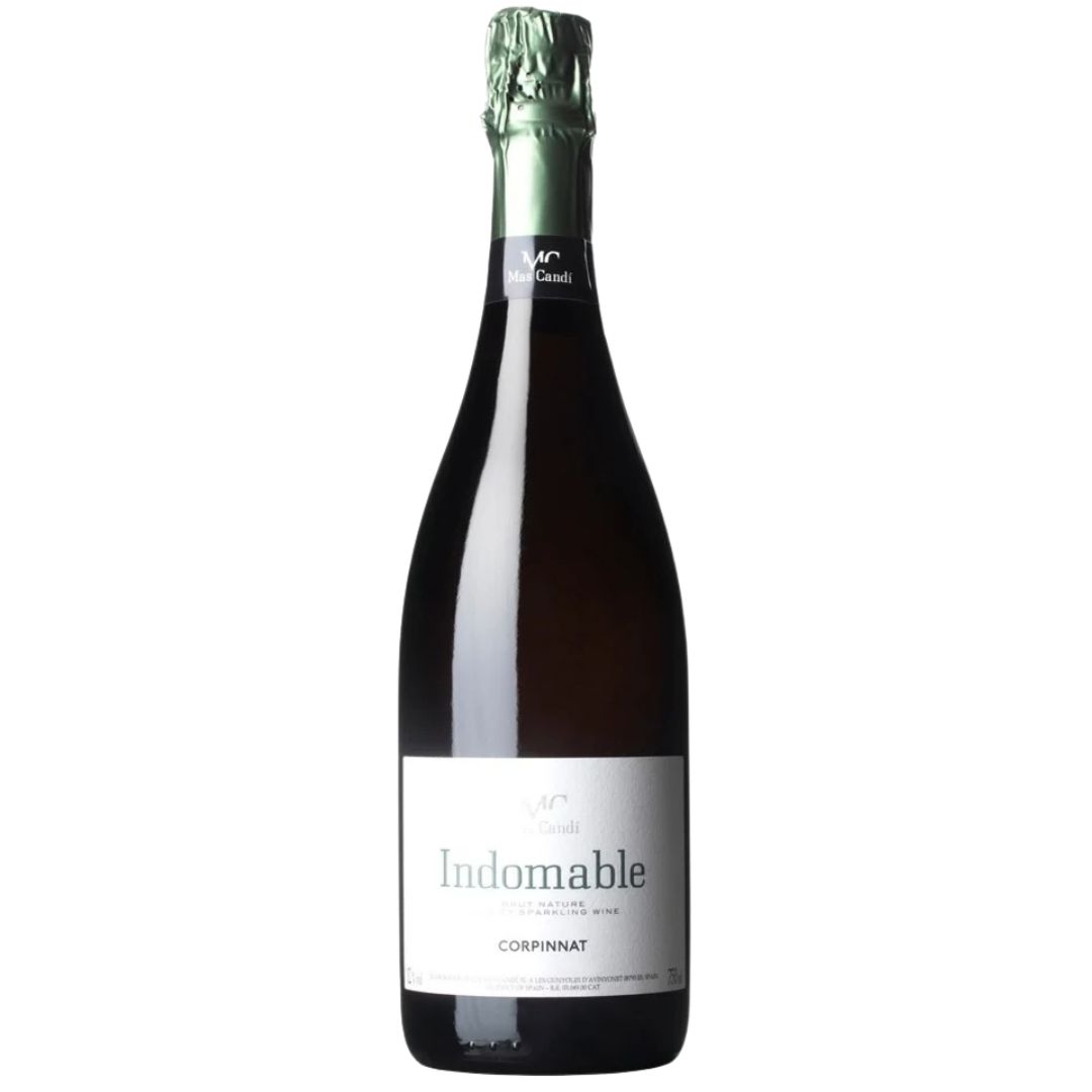 a 2018 bottle of indomable corpinnat by mas candi from penedes