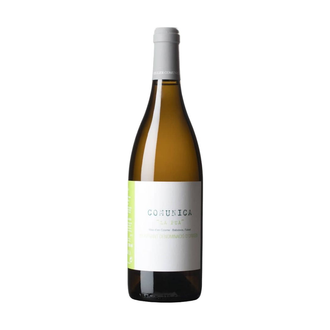 a bottle of la pua white by celler comunica